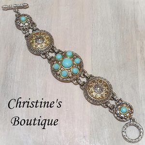 Fashion turquoise bracelet charm slide